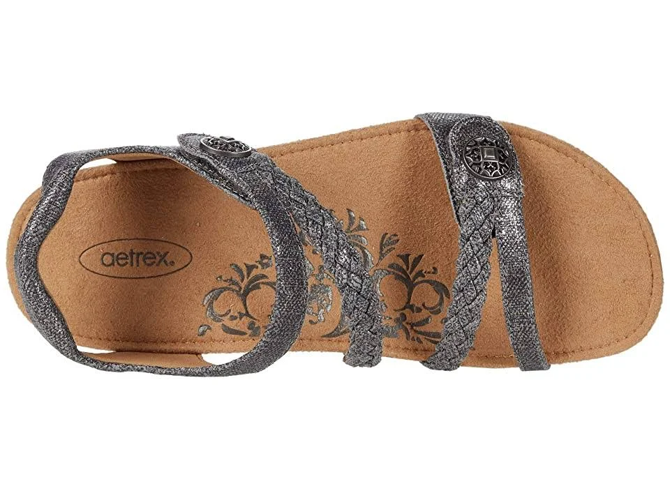 Aetrex Jillian Pewter Leather 5 M