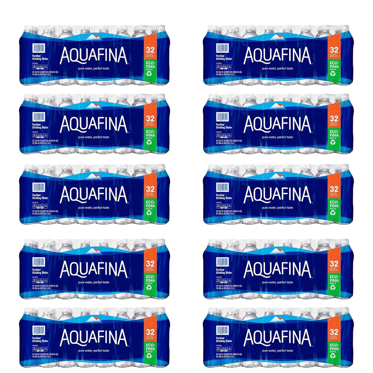 Aquafina Purified Drinking Water (16.9 oz., 32 pk.) TOTAL 320 BOTTLES