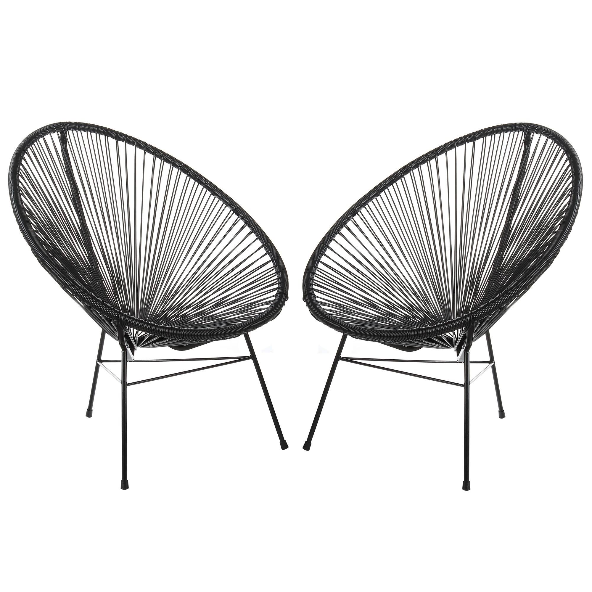Handmade Acapulco Basket Lounge Chair, Set of 2 - Fuchsia