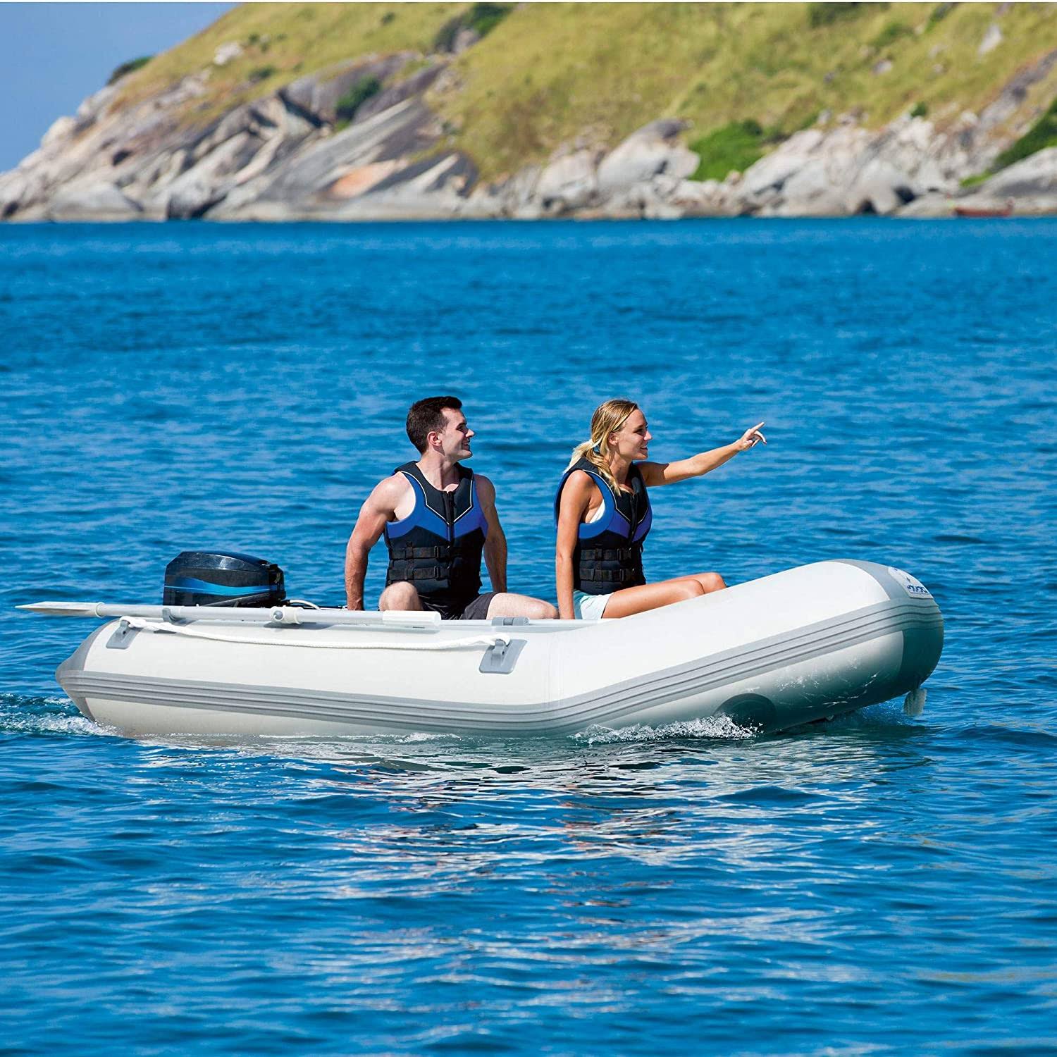 Bestway Hydro Force Caspian Pro 91x22 Inflatable 2 Person Boat Set w/ Oars u0026 Pump