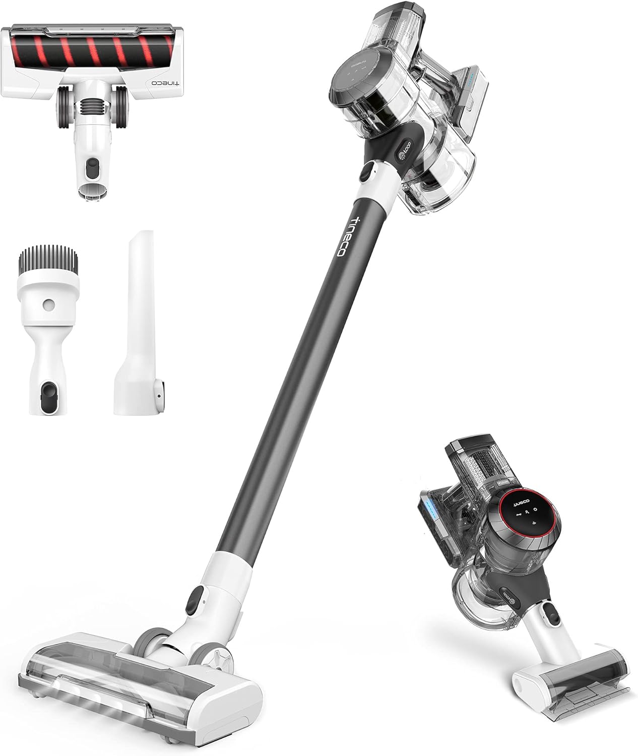 Tineco Pure ONE S11 Tango Smart Cordless Stick Vacuum Cleaner, Lightweight Handheld Vacuum 22KPA Strong Suction Ultra-Quiet Operation with LED Power Brush for Hard Floors Carpet Pet Hair