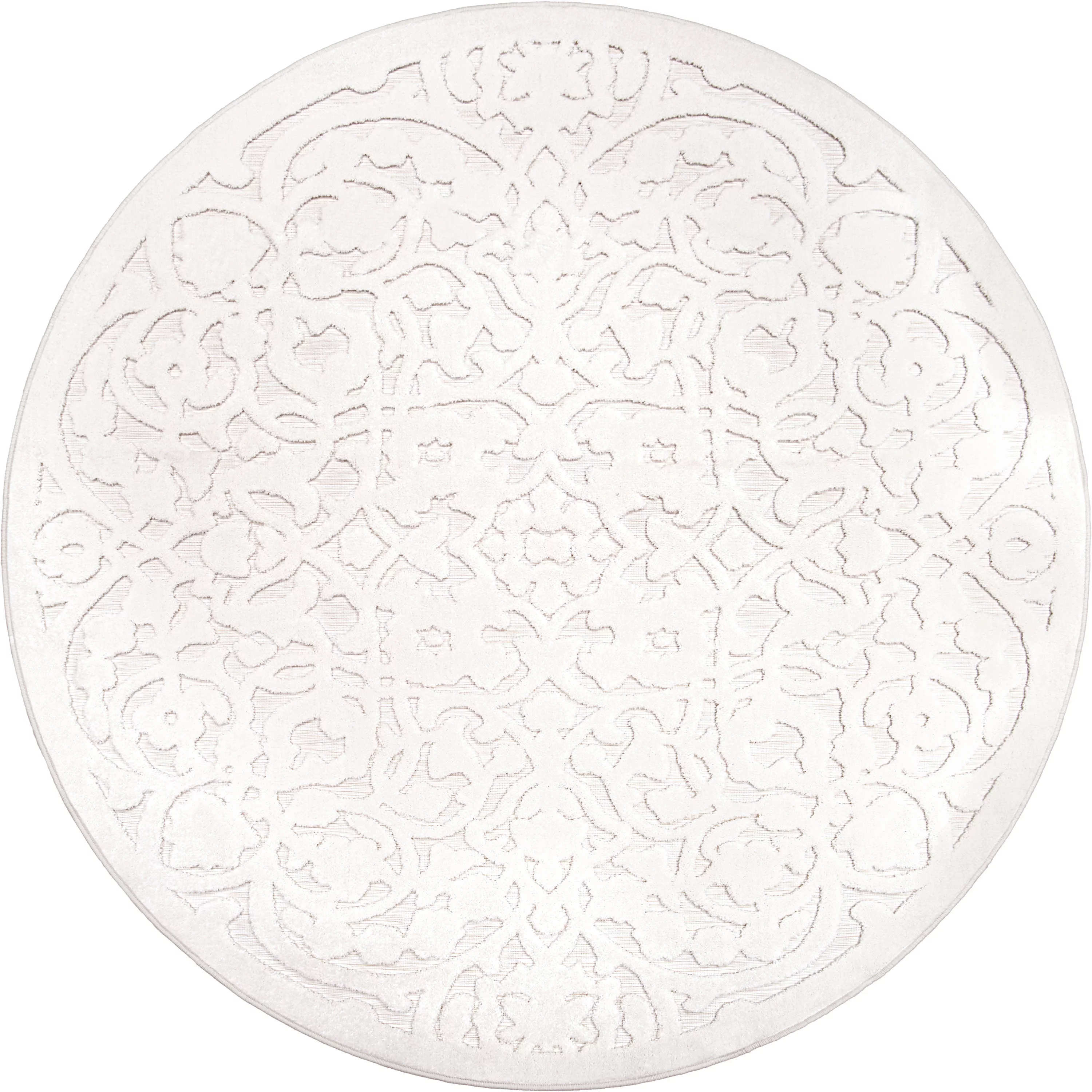 My Texas House Dahlia By Orian 6'5" Round Natural Floral Outdoor Rug
