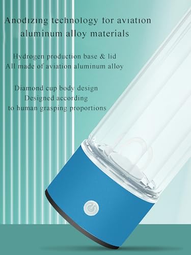 Hydrogen Water Generator, Up to 6000 PPB, SPE/PEM WaterIonizer, 420ML, 99.99% Molecular Hydrogen Water Bottle, Hydrogen Inhalation Machine, for Home Office Travel.