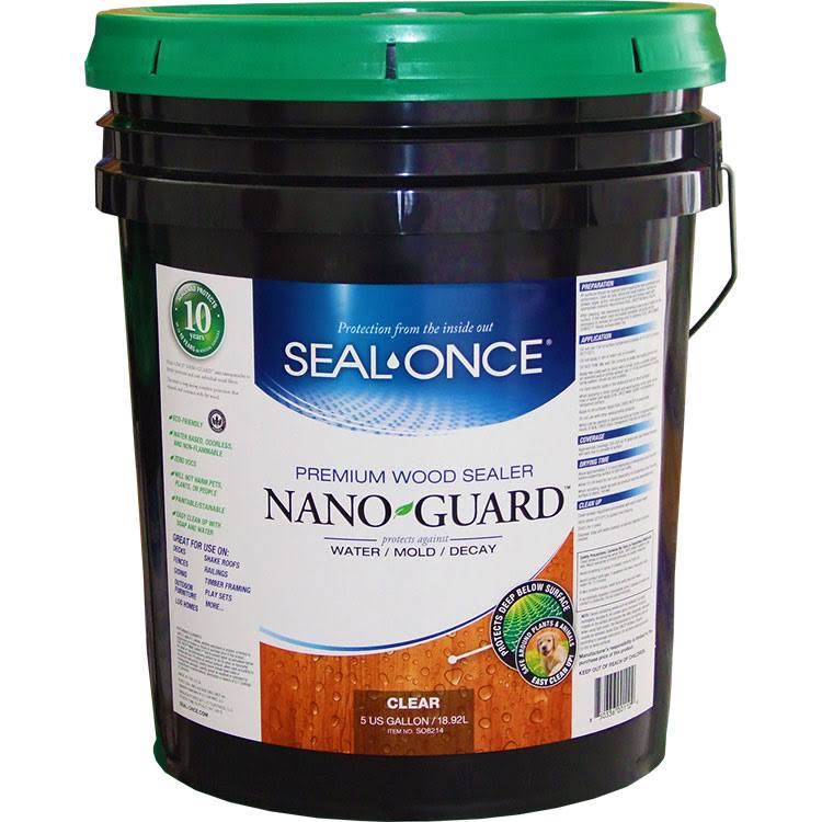 Seal Once 7214 Nano Guard Premium Wood Sealer Clear 5-Gallon 7214-05