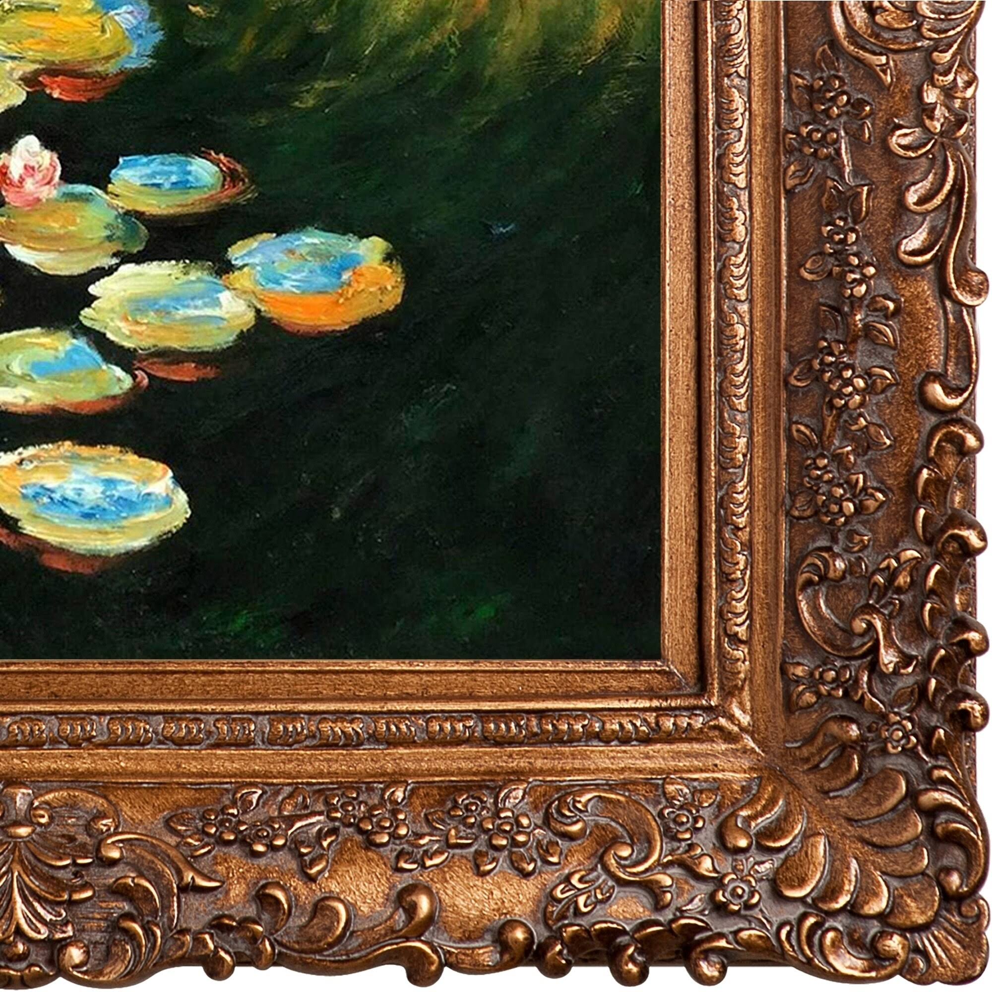 overstockArt Water Lilies with Burgeon Gold Frame, Claude Monet - 33.5x22 x 29.5x22