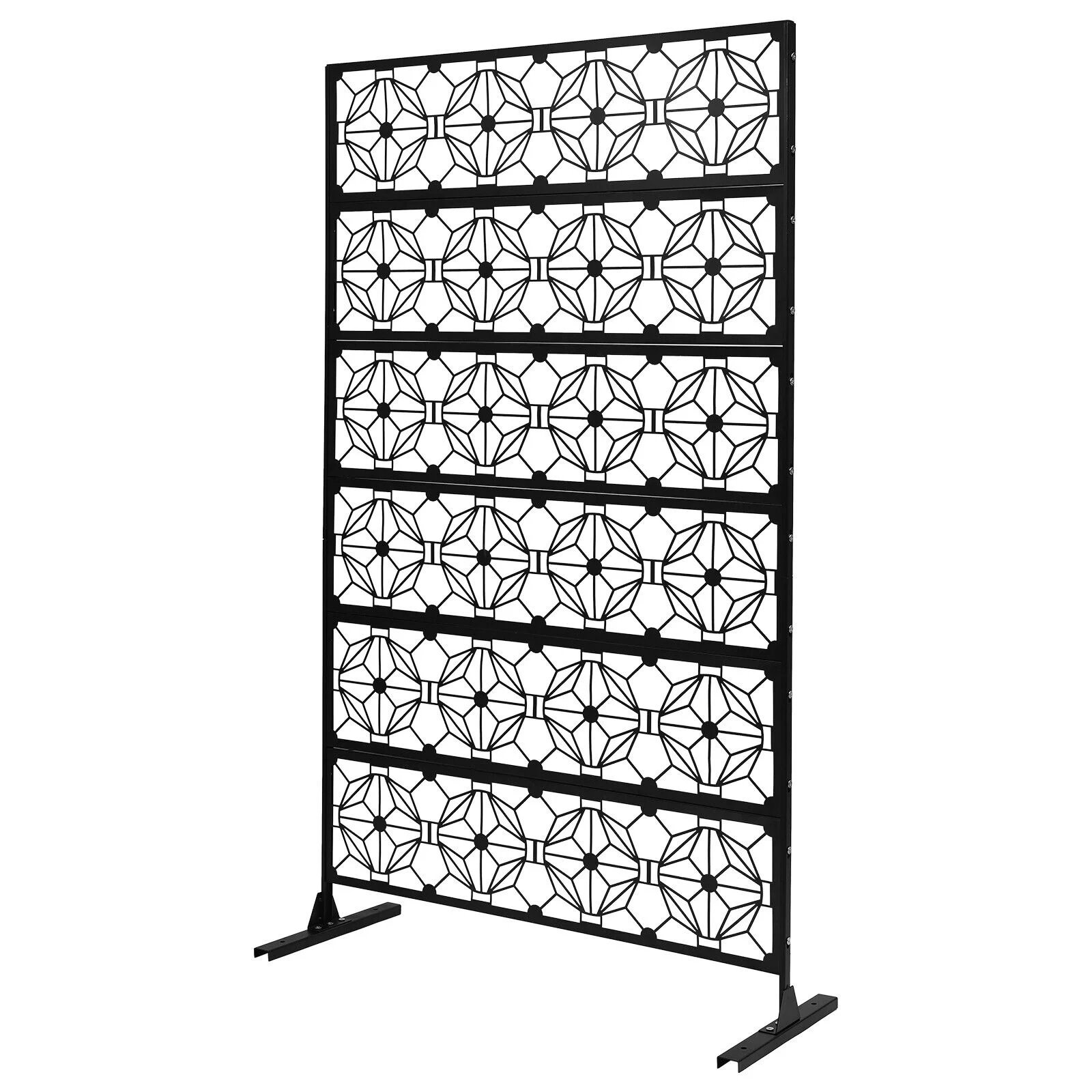 Outdoor Decorative Privacy Screen Panel Steel Garden Flower Pattern Fence for Garden, Yard