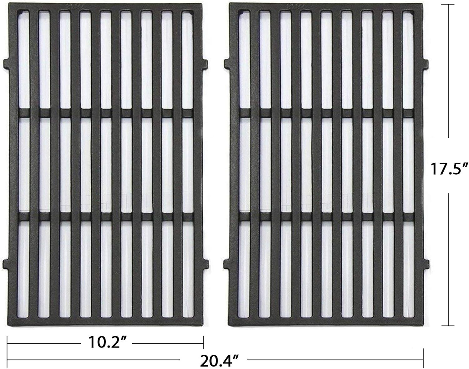 Hongso 7637 17.5 Inches Cast Iron Grill Grates Replacement Parts for Weber 46010074, Spirit 200 Series, Spirit E-210, Spirit S-210 Cooking Gas Grills (with Front-Mounted Control Panels), PCG637