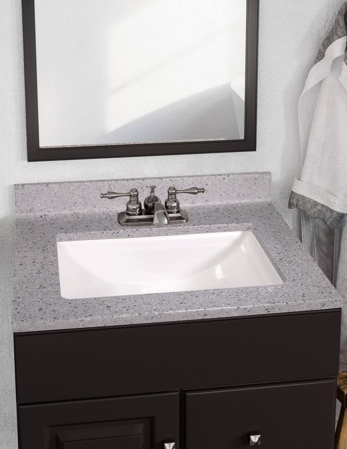 Design House Cultured Marble Vanity Top in Moonscape Gray, Size: 25 L x 22 W x 13 H
