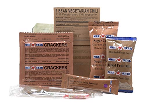 MRE STAR Survival Meal Box – Emergency Meals Ready to Eat with Accessories and FRH – Compact and Lightweight Packaging – Extended Shelf Life – 12 pcs Individual Fully-Cooked Meals
