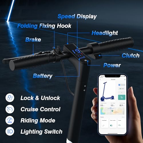 KEQ Electric Scooter for Adults Commuting, Foldable and Portable 8.5"/10" Tires,19/22Mph,350W/500W Motor, 21-30 Miles Range,Foldable E-Scooter with Dual Brake and Suspension,APP Control（K01Pro/KL09）