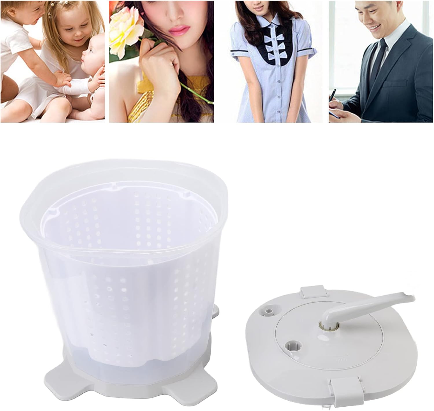 Hand Crank Washing Machine Portable Non-Electric Manual Clothes Washer Mini Washer Energy Saving for Dormitory Apartment Camping Grey