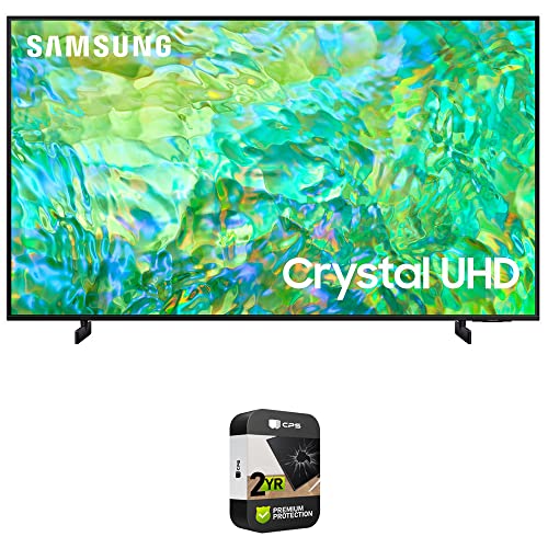 Samsung CU8000 Crystal UHD LED 4K Smart TV Bundle with 2 YR CPS Enhanced Protection Pack (2024 Model)