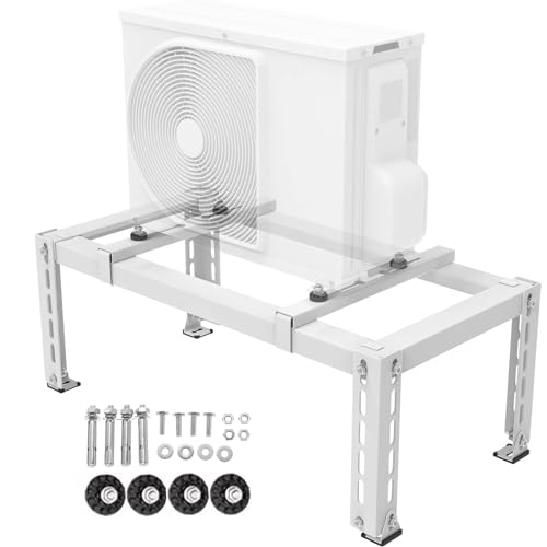 PINNKL WilkSxyc Floor Stand Bracket for Mini Split Air Conditioner Heat Pump, Heavy Duty Mini Split Ground Stand for 9,000-24,000 BTU, Outdoor AC Condenser Stand Base, Support Up to 500 lbs