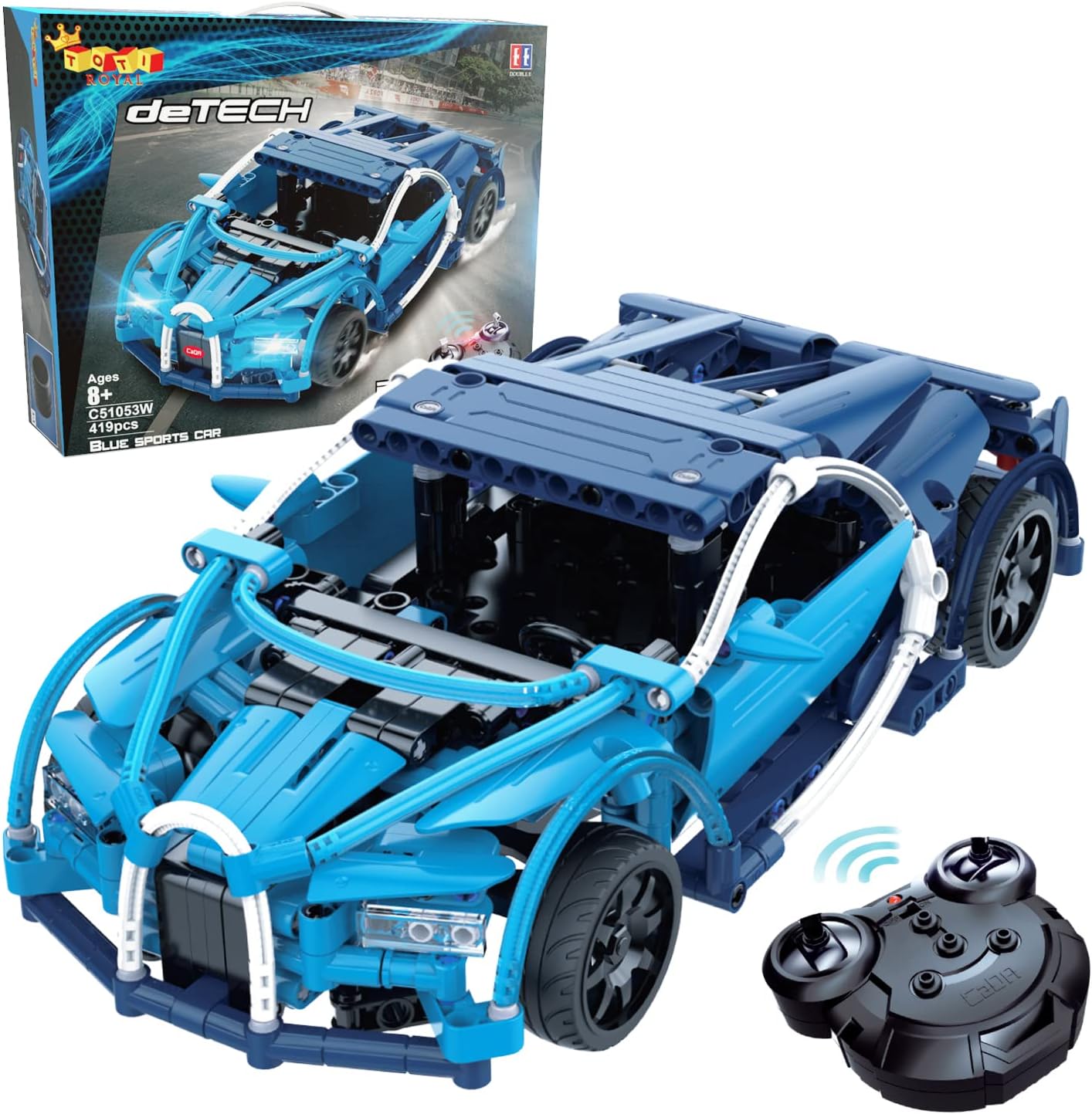 TOTI ROYAL RC Car Kits to Build | 419pcs Stem Building Toys for 8 - 10 - 12 Year Old Boys & Girls | Build Your Own RC Car Kit for Kids for 8 9 10 11 and 12 Year Old Boys and Girl