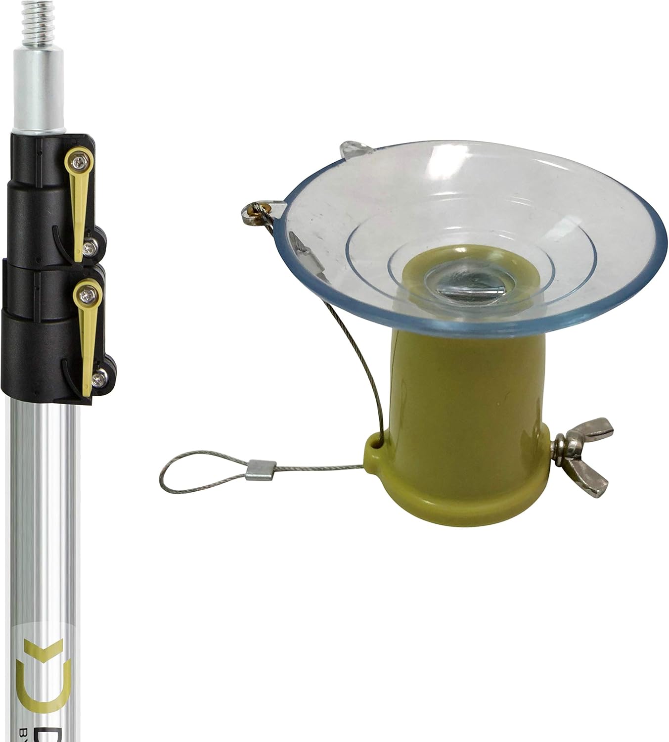 DocaPole Light Bulb Changer with 7-30 Foot Telescopic Extension Pole For High Ceilings and Recessed Lights, Suction Cup Style