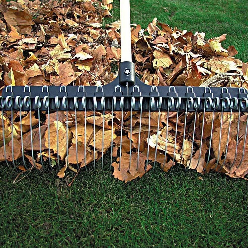 Groundskeeper II Rake 55” Lightweight Fiberglass Handle, w/ 21” Head, Durable Steel Tines for Gardening, De-thatching or Professional Landscaping Pack of 2