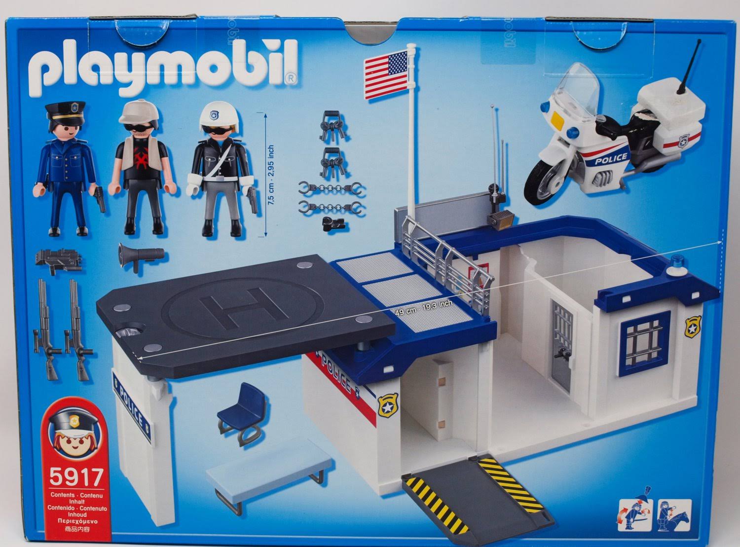 Playmobil 2009 My Take Along Police Station #5917, Folds Up with Carr