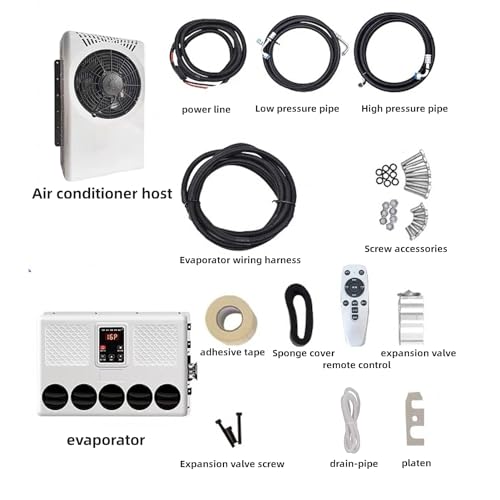 UAHKPA 12V Truck Air Conditioner,Split Type Truck Parking Air Conditioner,Universal 12V Air Conditioner 9000BTU DC Air Conditioner，for Trucks, RVs, trailers, vans, campers, buses, etc