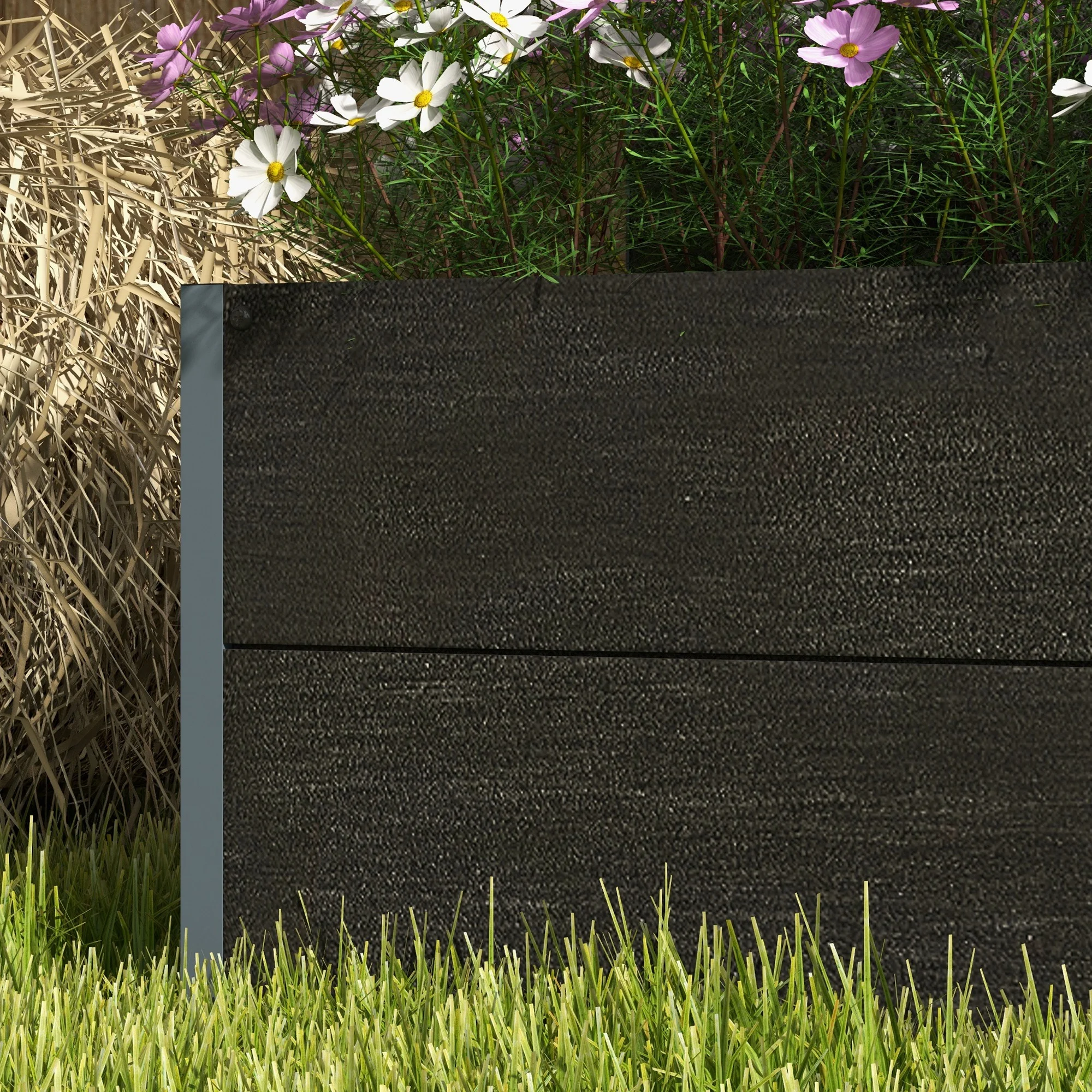 Outsunny Raised Garden Bed with Trellis for Climbing Plants & Vines, Black