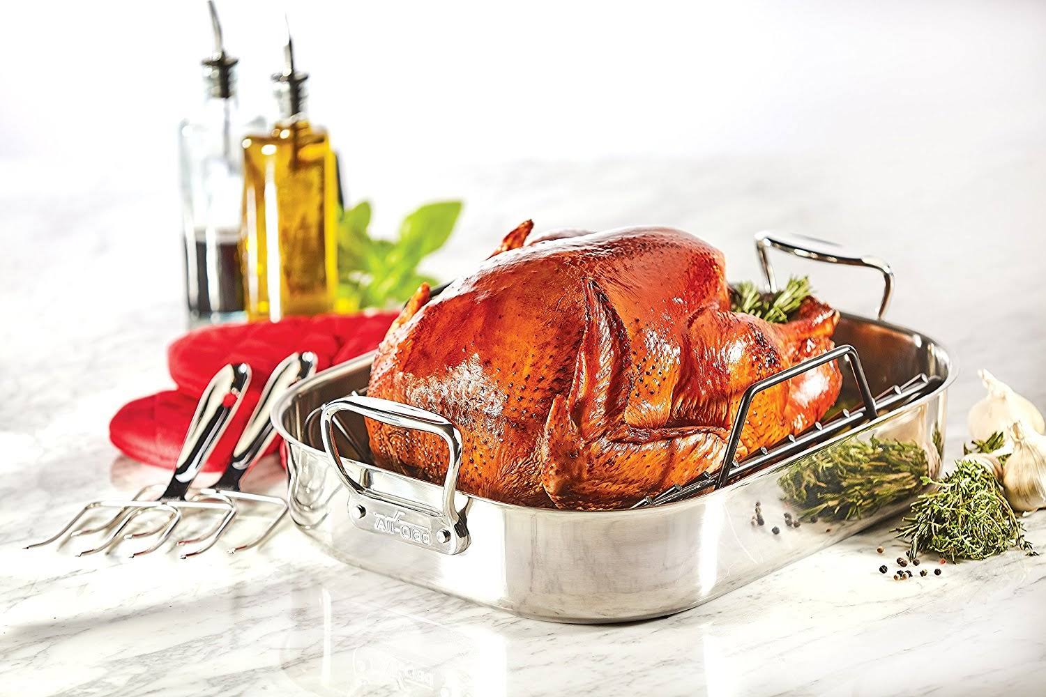 All-Clad Large Stainless Steel Roaster with Rack