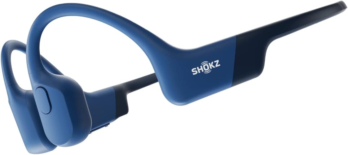 Shokz OpenRun - Open-Ear Bluetooth Bone Conduction Sport Headphones - Sweat Resistant Wireless Earphones for Workouts and Running - Built-in Mic, with Headband (Red)