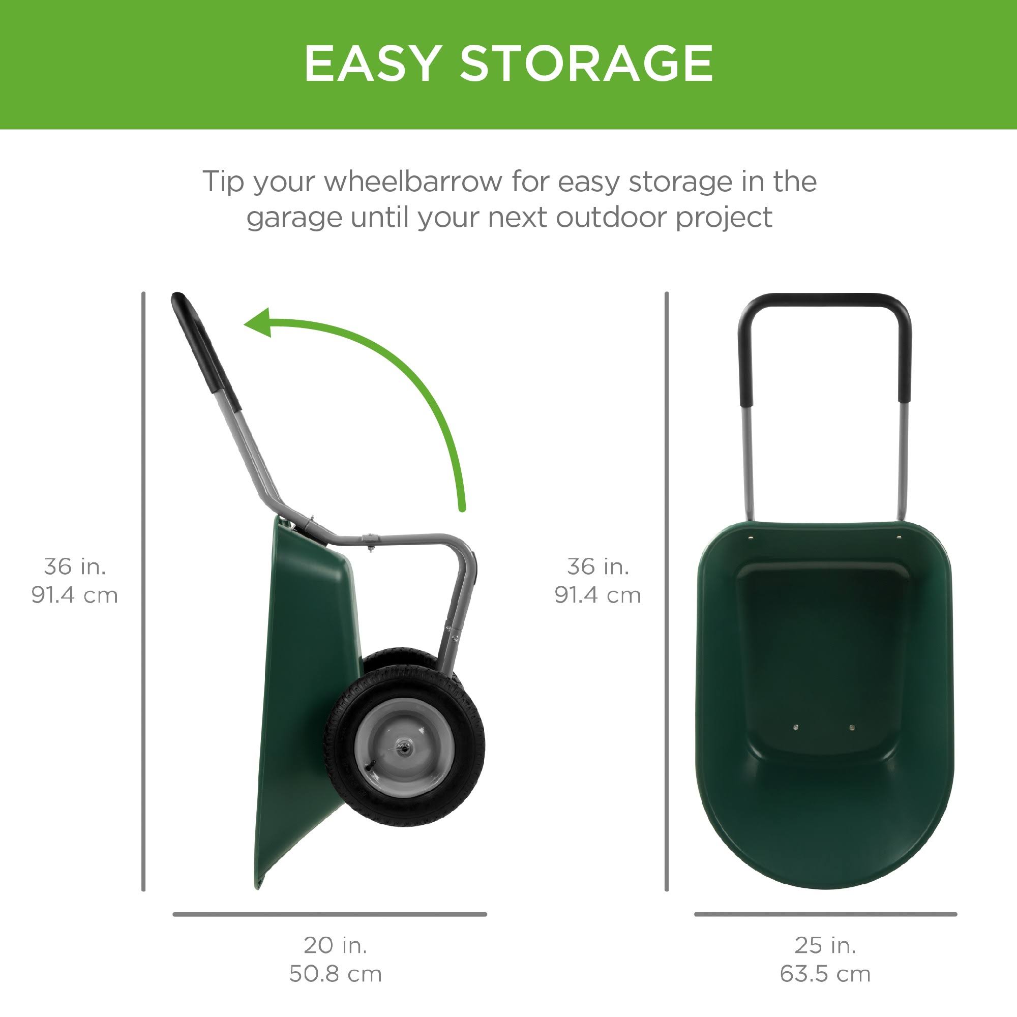 Best Choice Products Dual Wheel Home Wheelbarrow Yard Garden Cart, Green