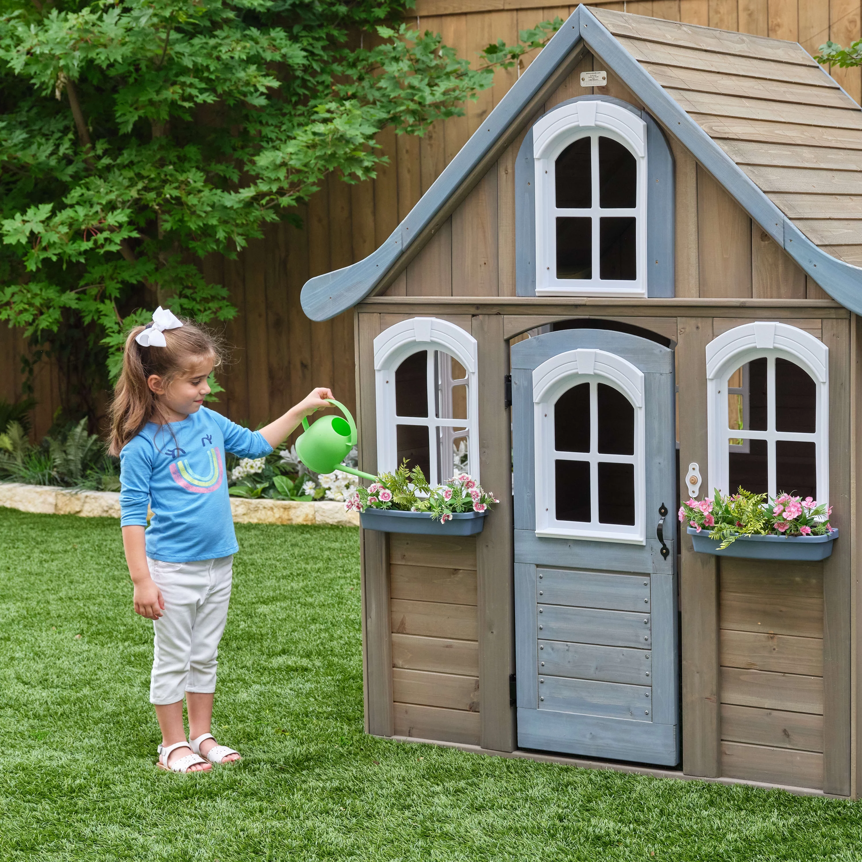 KidKraft Forestview II Wooden Outdoor Playhouse with Kitchen
