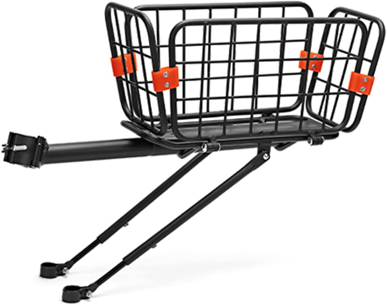 Bike Cargo Rack with Basket, 165 LB Load Bicycle Carrier Rack Bike Rear Rack - Quick Release & Adjustable, Aluminum Alloy Bike Back Rack with Free Bungee Cord & Waterproof Cover Pack of 2