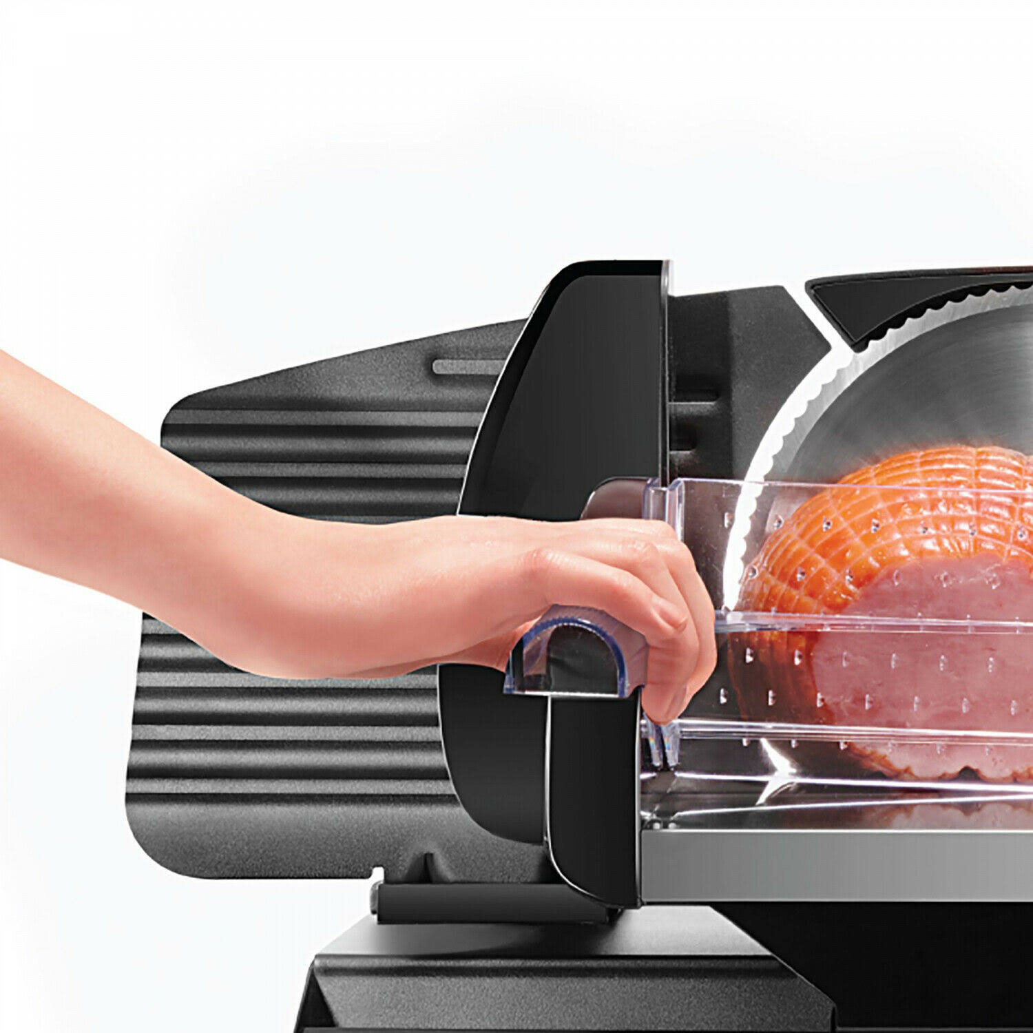 Chefman Die-Cast Electric Deli Food Slicer Serrated Stainless Steel Blade Black