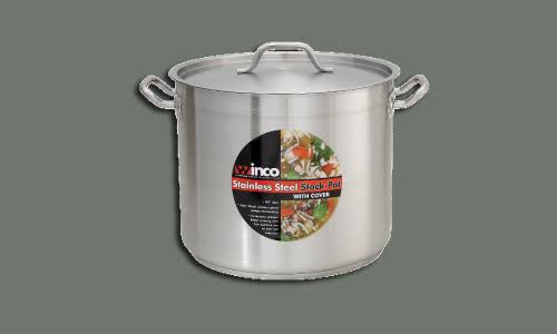 Winco SST-60 Stainless Steel Stock Pot 60 qt with Cover