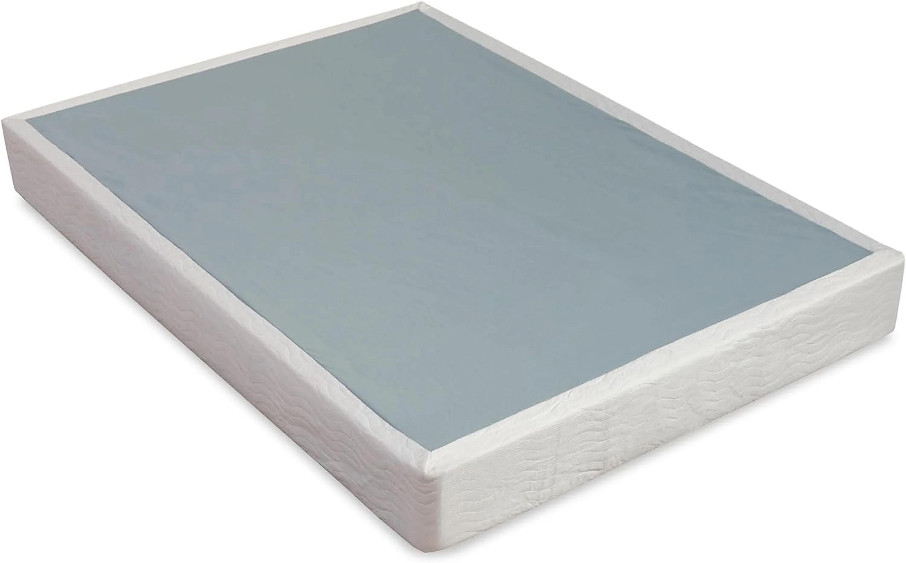 WAGEE, 4.5-Inch Sturdy Box Spring for Mattress Support-Durable and Easy to Assemble Natural Wood Foundation for Full, White