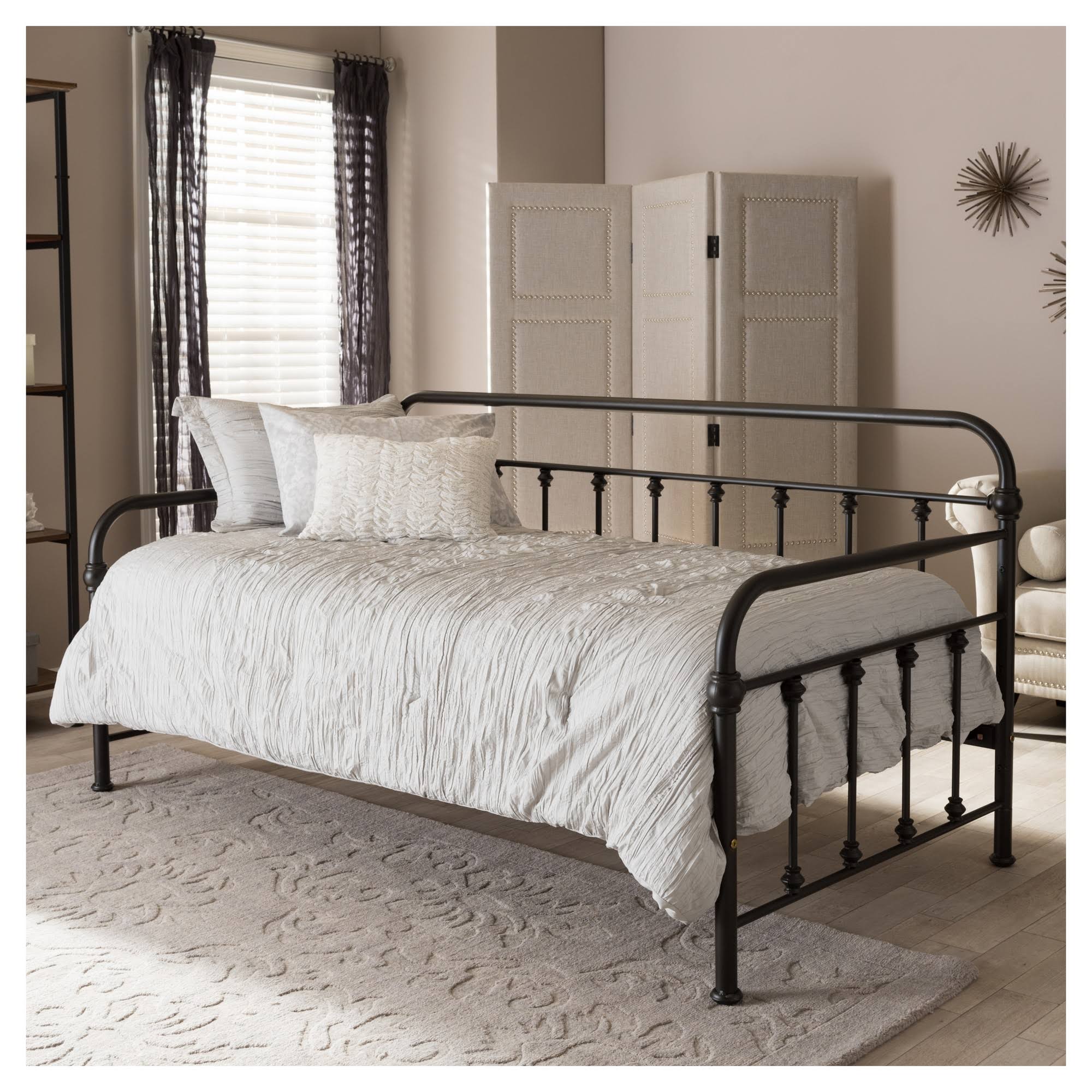 Baxton Studio Elsie Black Metal Daybed