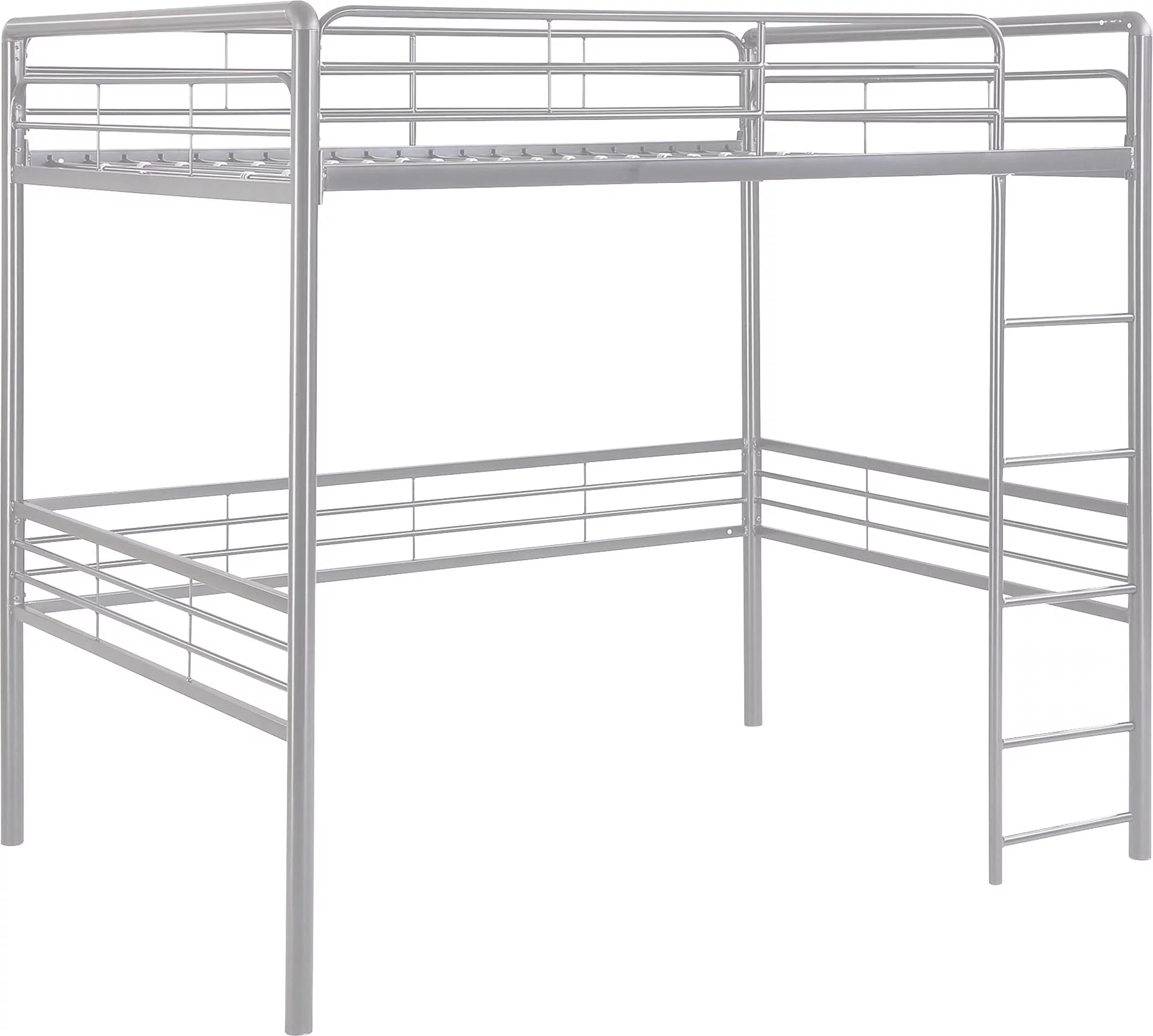 DHP Tommy Full Metal Loft Bed, Silver