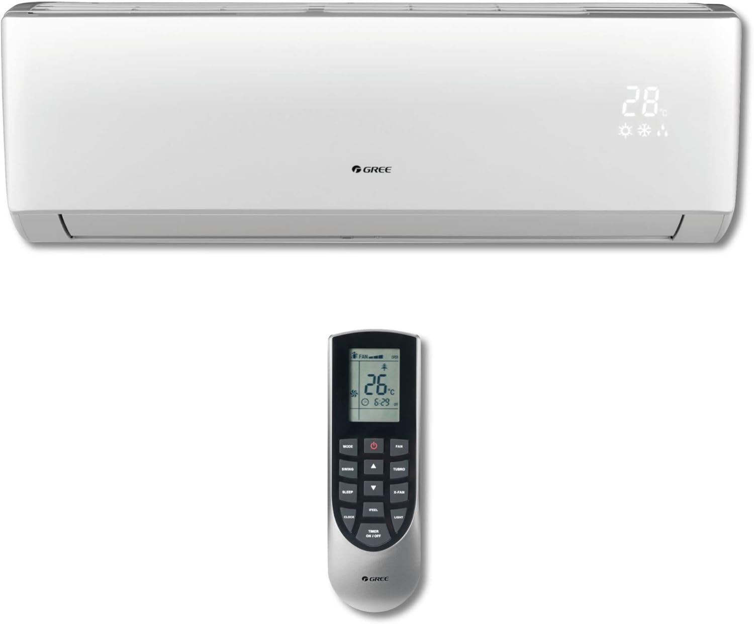 Gree 36,000 BTU Multi21+ Penta-Zone Wall Mount Mini Split Air Conditioner Heat Pump 208/230V SEER 21 (9-9-9-9-9)