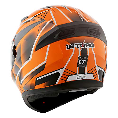 1Storm Motorcycle Full Face Dual Visor Helmet Bundle with Spoiler and Motorcycle Bluetooth Headset: HJK316 Matt Black