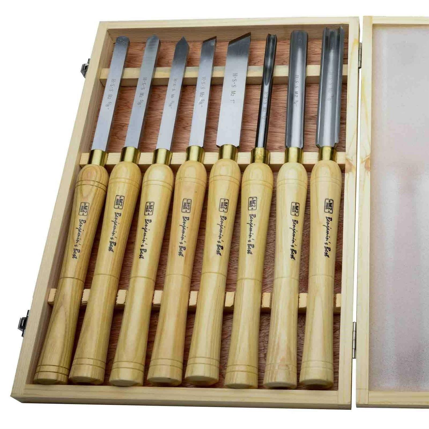 PSI Woodworking LCHSS8 HSS Wood Lathe Chisel Set - Shop Hardware Tools Online Store
