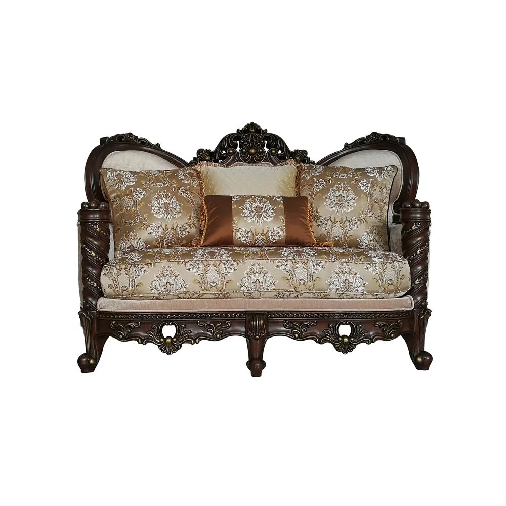 ACME Devayne Traditional European Loveseat with Queen Anne Legs in Dark Walnut