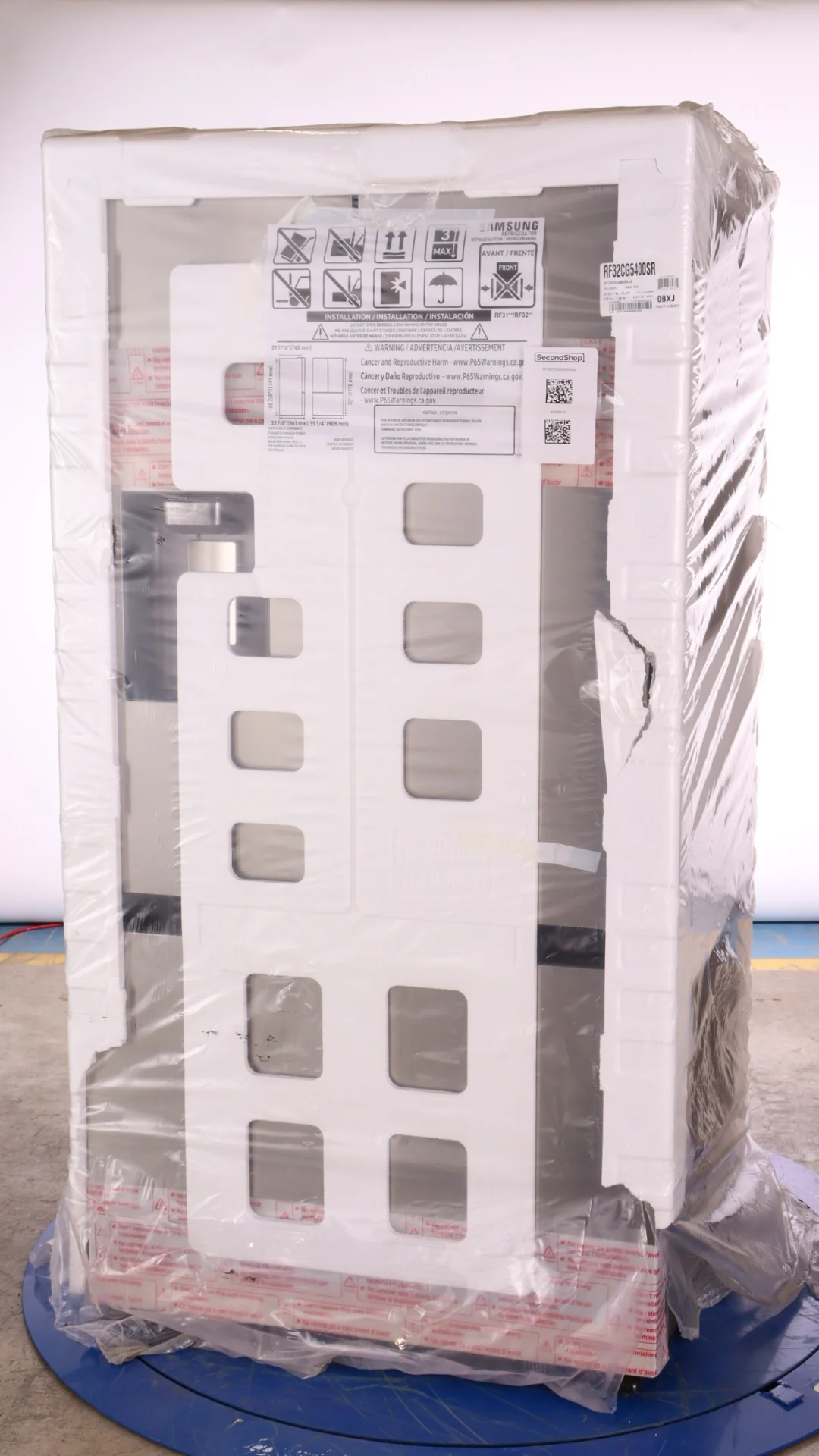SAMSUNG 36 IN. 30.5 CU. FT. STAINLESS STEEL 3 DOOR FRENCH DOOR REFRIGERATOR WITH EXTERIOR WATER DISP