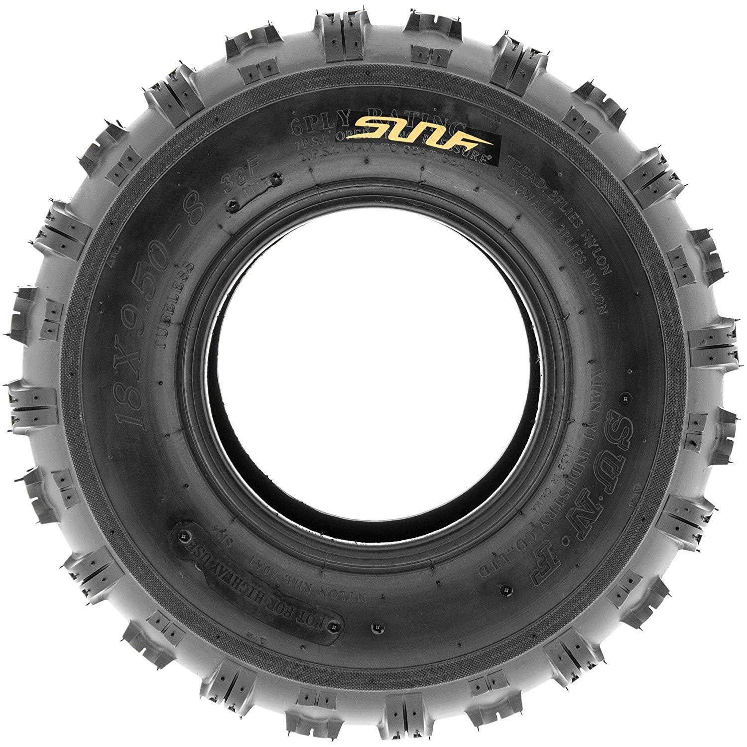 Sunf Rear ATV x Knobby Tires 18x9.5-8 18x9.5x8 4 PR A018 Set Pair of 2