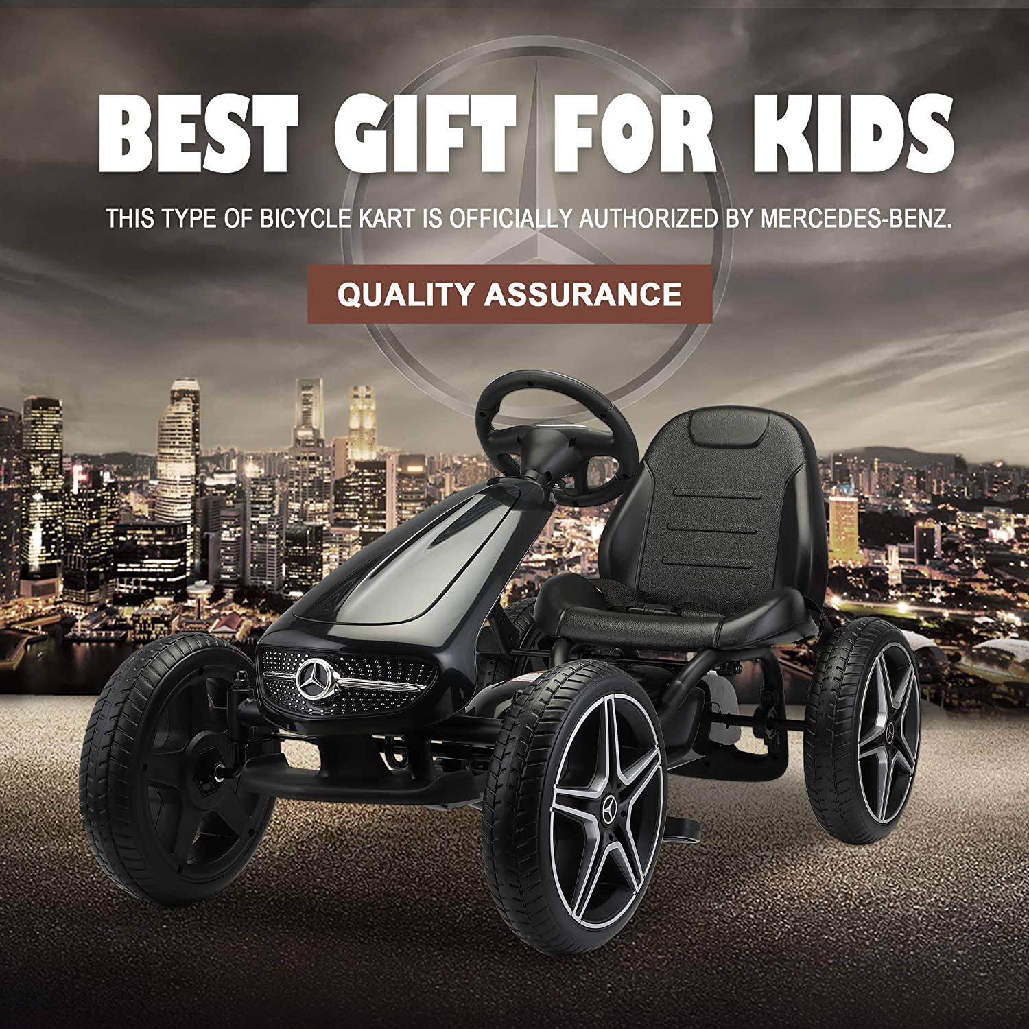 Mercedes Benz Kids Go Kart Ride on Car for Children, Black
