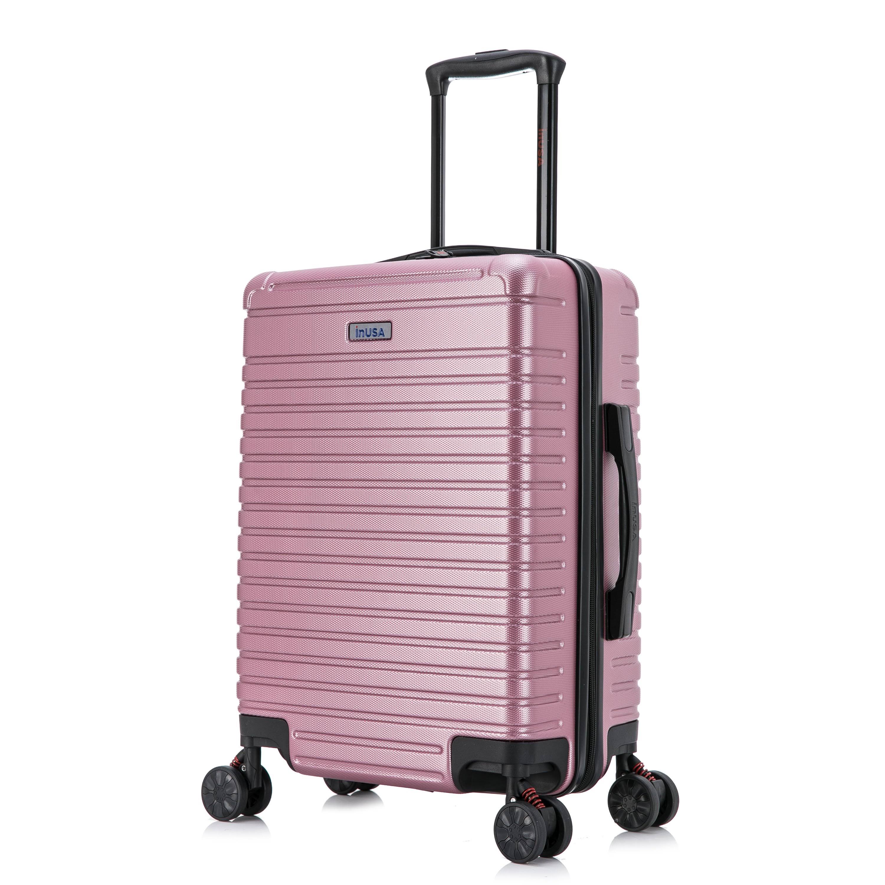 InUSA Deep Lightweight Hardside Spinner 20 in. Carry-On Rose Gold, Pink