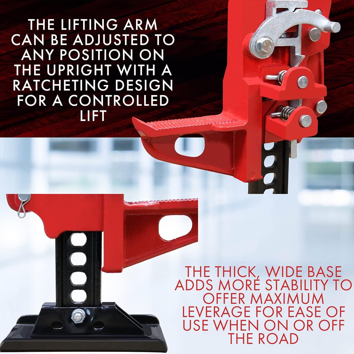 YIYITOOLS Heavy Duty Farm Jack 48 inch, Portable Car Lift Jack Stand 3 Tons Capacity, Off Road High Lift Jack with Wide Base, Cast and Steel, Ratcheting Jack for Tractors Trucks SUVs Cars