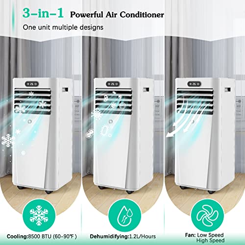 Portable Air Conditioners, AirOrig Portable Air Conditioner 8000 BTU with Cooling, Fan, Dehumidifier Mode for Room up to 350 Sq Ft, Functional Portable AC with Window Kit, Child Lock, Sleep Mode, etc.