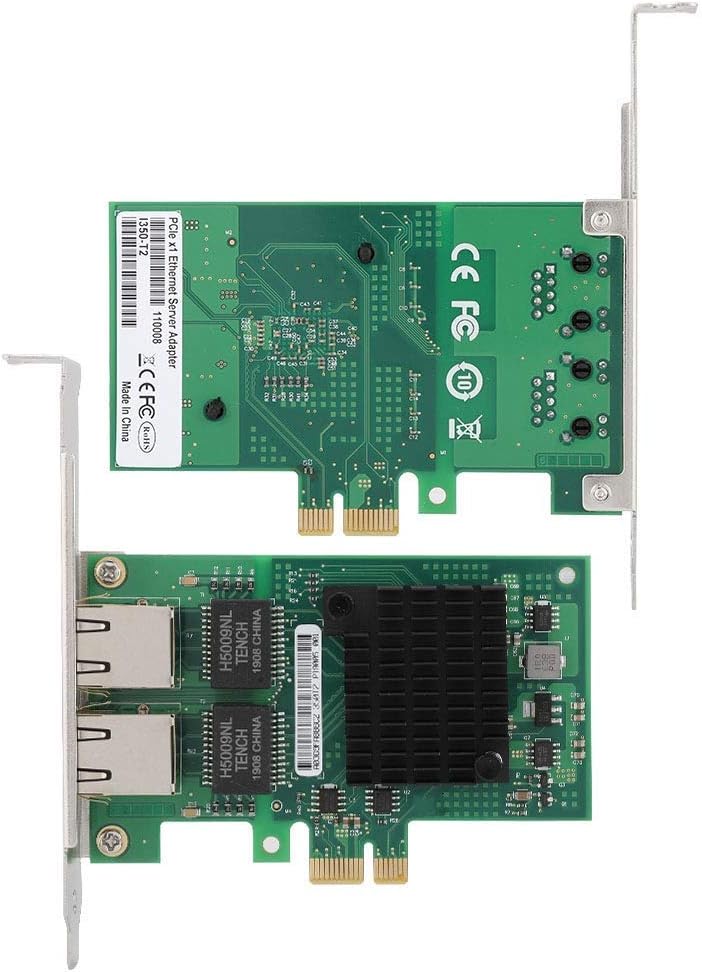 10/100/1000Mbps Gigabit Ethernet PCI Express Network Card, PCI Express 2.0, Dual RJ45 Ports, PCI-E Network Adapter Card, Gigabit Network Card Ethernet Card for PC, Gigabit Ethernet Server Adapter Pack of 2