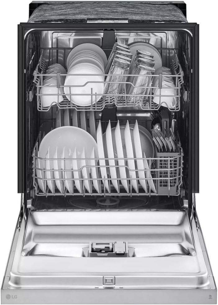 LG 24-Inch Front Control Dishwasher with SenseClean in Stainless Steel - LDFC2423V