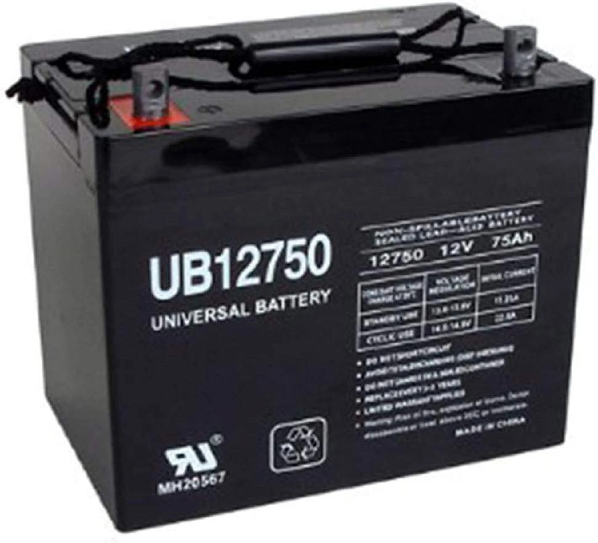 UPG UB12750 45821 12V 75AH GRP 24 Battery Scooter Wheelchair Mobility Deep Cycle - Curated Treasures Market