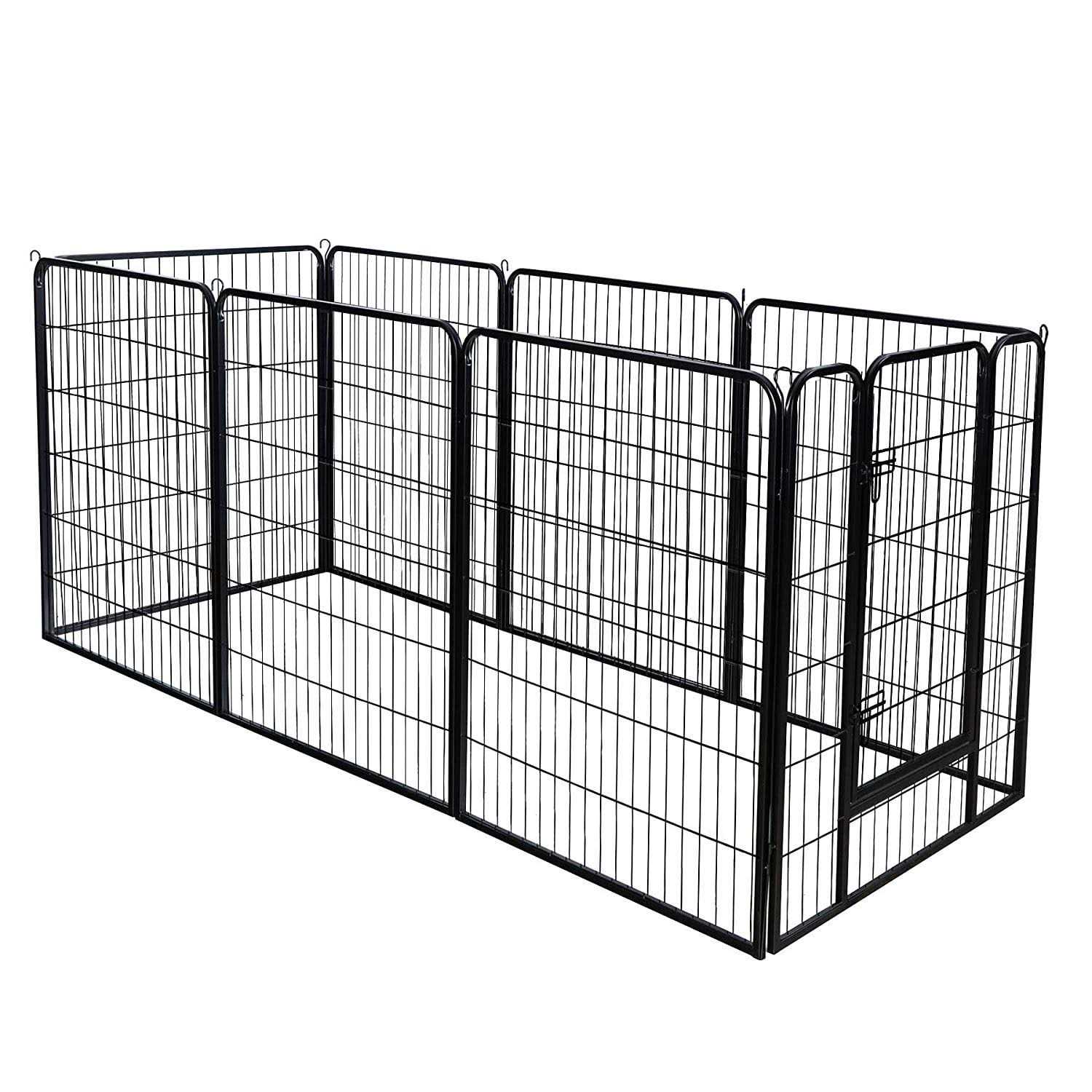 ZENSTYLE 39 Height Foldable Metal Exercise Pen &amp; Pet Playpen Puppy Cat Exercise Fence Barrier Playpen Kennel - Pet Supplies online store