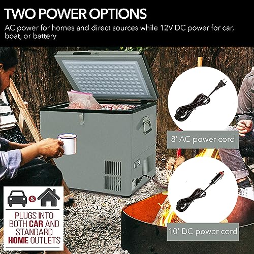 Whynter FM-452SG 45 Quart Slimfit Portable Refrigerator, AC 115V/ DC 12V Real Freezer for Car, Home, Camping, RV-8°F to 50°F