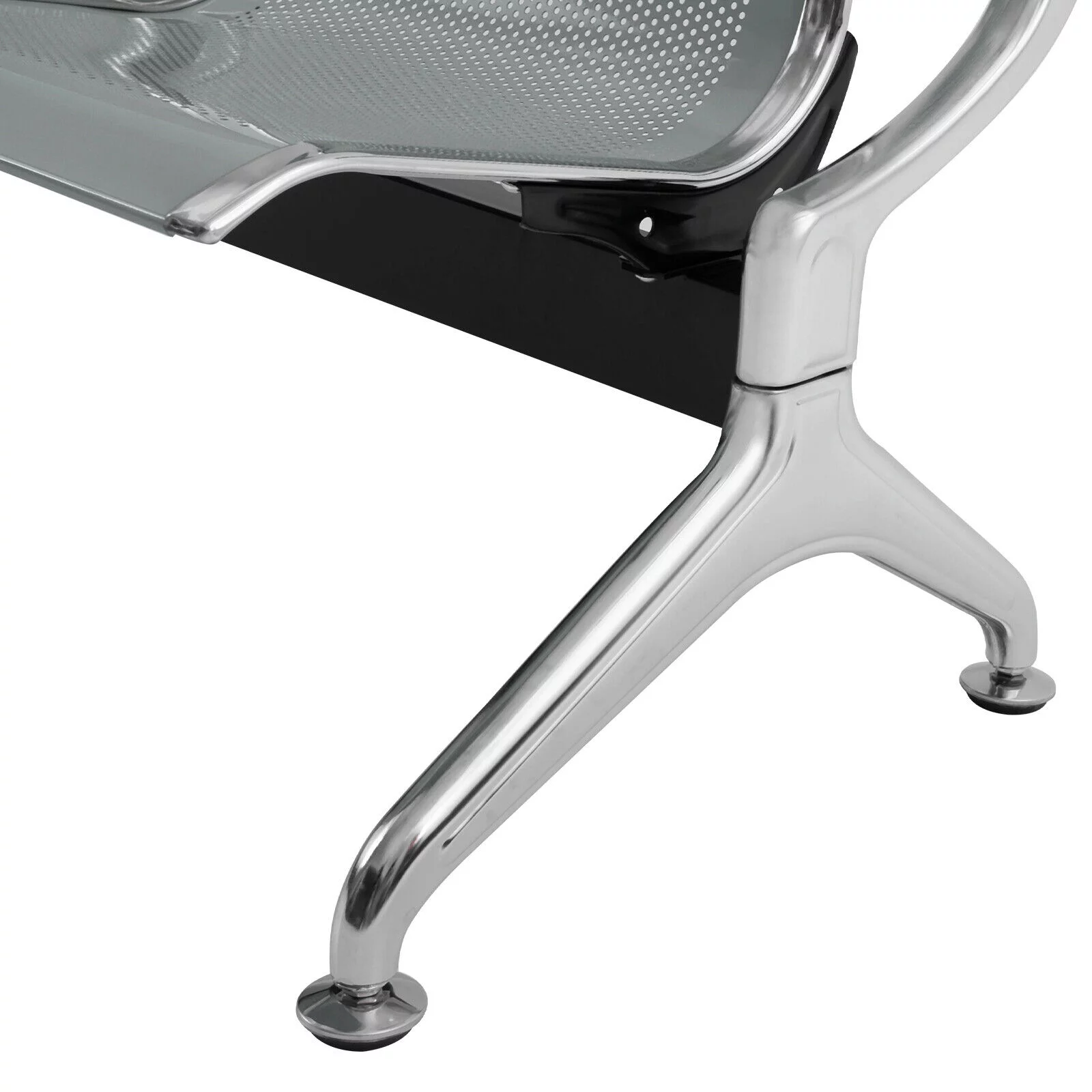 Miumaeov Office Reception Chair 3-Seat Guest Reception Chairs Waiting Room Chairs Steel Reception Bench with Arms for Airports Hospitals Barber Stores Silver