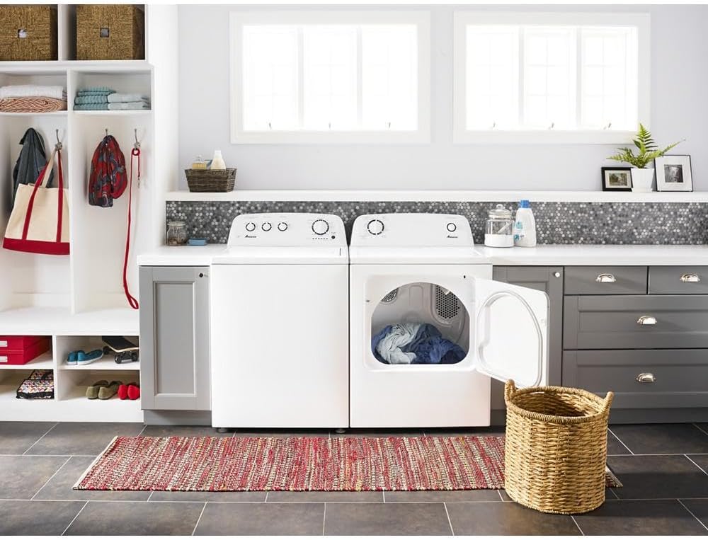 AMANA NED4655EW 6.5 cu. ft. Front Load Electric Dryer with 11 Drying Cycles, White